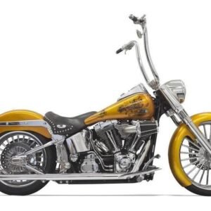 Bassani True Dual Pipes With Long Fishtails For Harley Softail