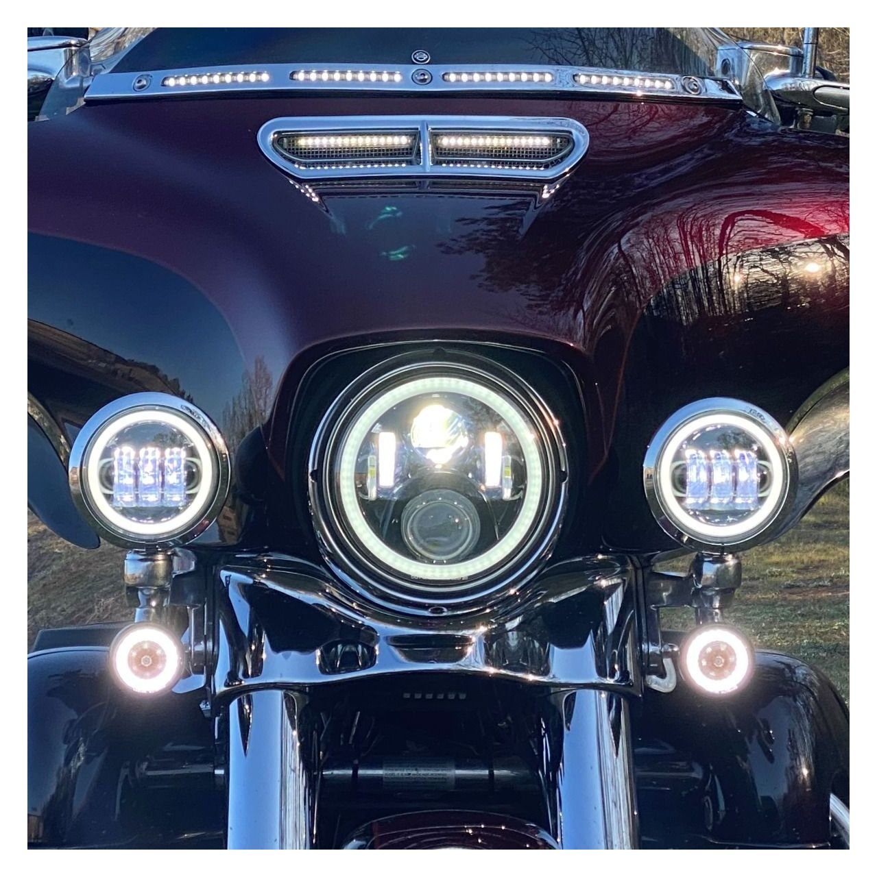 Custom Dynamics 4.5" Halo Passing Lamp For Harley Touring / Softail 2005-2025 - Image 4