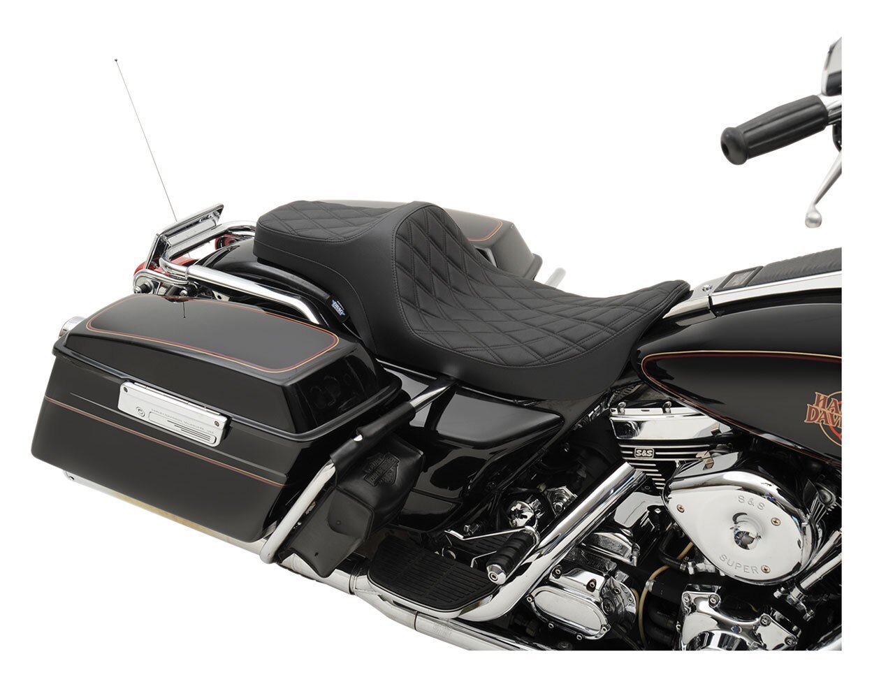Drag Specialties Predator III 2-Up Seat For Harley - Image 5