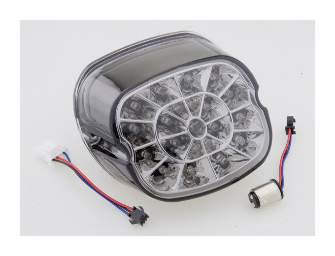 Drag Specialties Webbed LED Taillight With Smoked Lens For Harley 1999-2026