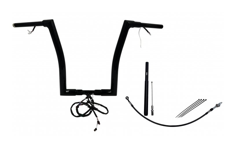 Fat Baggers Inc. 1 1/2" Wired Flat Top Handlebar Kit For Harley - Image 3