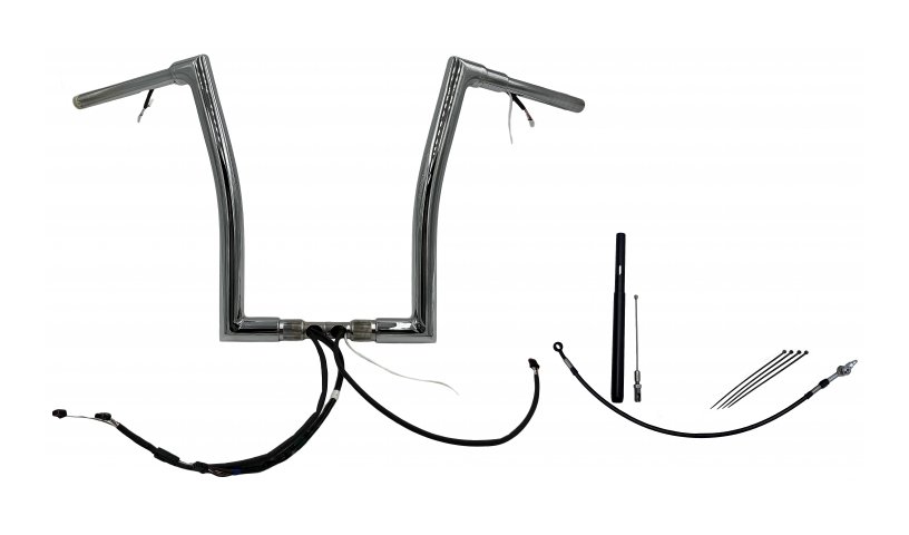 Fat Baggers Inc. 1 1/2" Wired Flat Top Handlebar Kit For Harley - Image 4