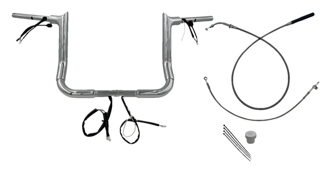 Fat Baggers Inc. EZ Install Wired 1-1/2" Pointed Top Handlebar For Harley - Image 3