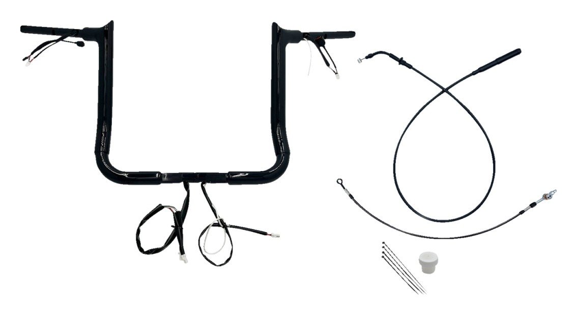 Fat Baggers Inc. EZ Install Wired 1-1/2" Pointed Top Handlebar For Harley - Image 6