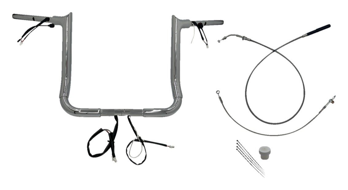 Fat Baggers Inc. EZ Install Wired 1-1/2" Pointed Top Handlebar For Harley - Image 7