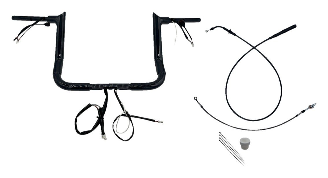 Fat Baggers Inc. EZ Install Wired 1-1/2" Pointed Top Handlebar For Harley - Image 2