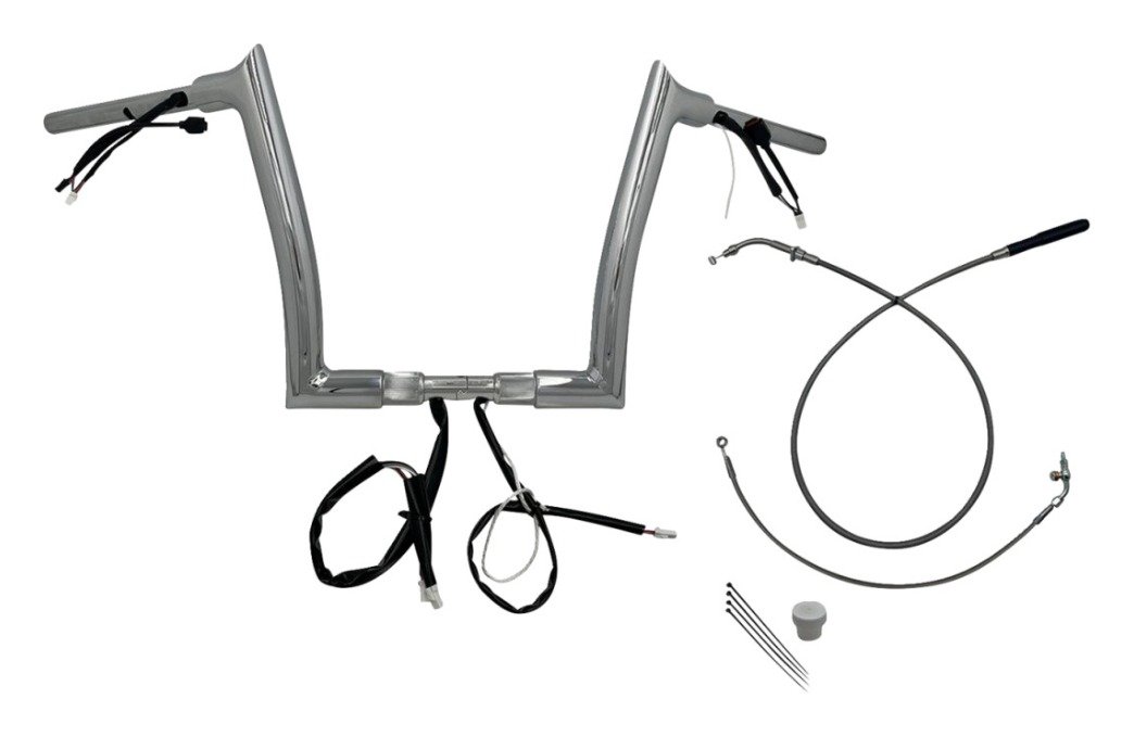 Fat Baggers Inc. EZ Install Wired 1-1/2" Pointed Top Handlebar For Harley - Image 4