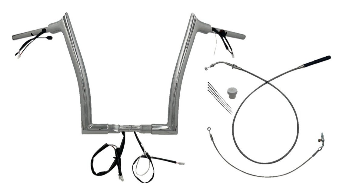 Fat Baggers Inc. EZ Install Wired 1-1/2" Pointed Top Handlebar For Harley - Image 8