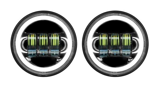 HogWorkz LED 7" Halomaker Headlight And 4 1/2" Passing Lamp Kit For Harley 1994-2025 - Image 6