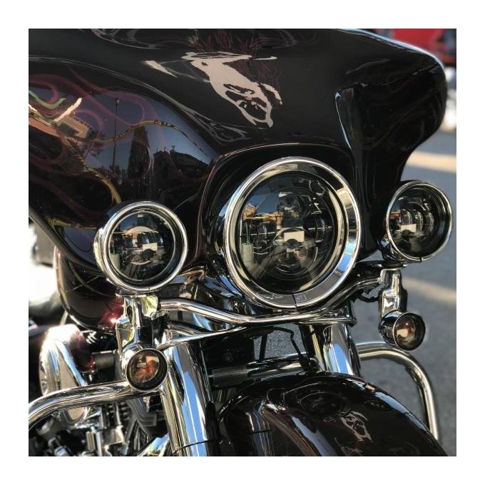 HogWorkz LED 7" Headlight And 4 1/2" Passing Lamps Kit For Harley 1994-2025 - Image 4