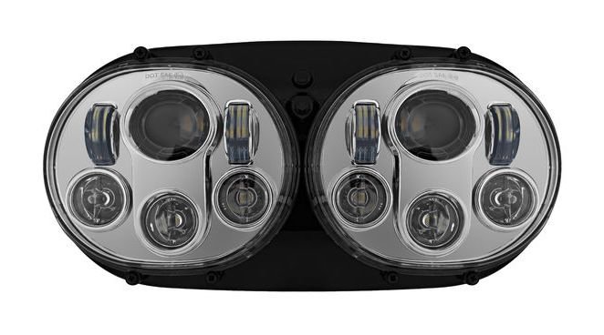 HogWorkz LED Dual Headlights For Harley Road Glide 1998-2013 - Image 2