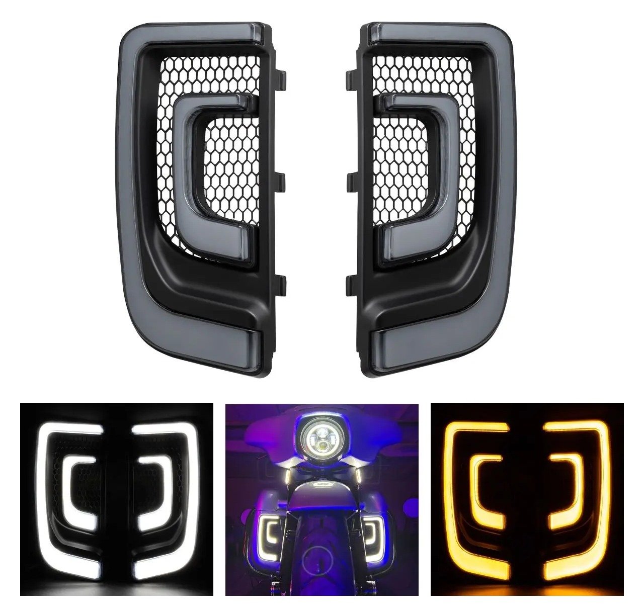 HogWorkz Lumipro LED Lower Fairing Inserts For Harley Touring 2014-2026