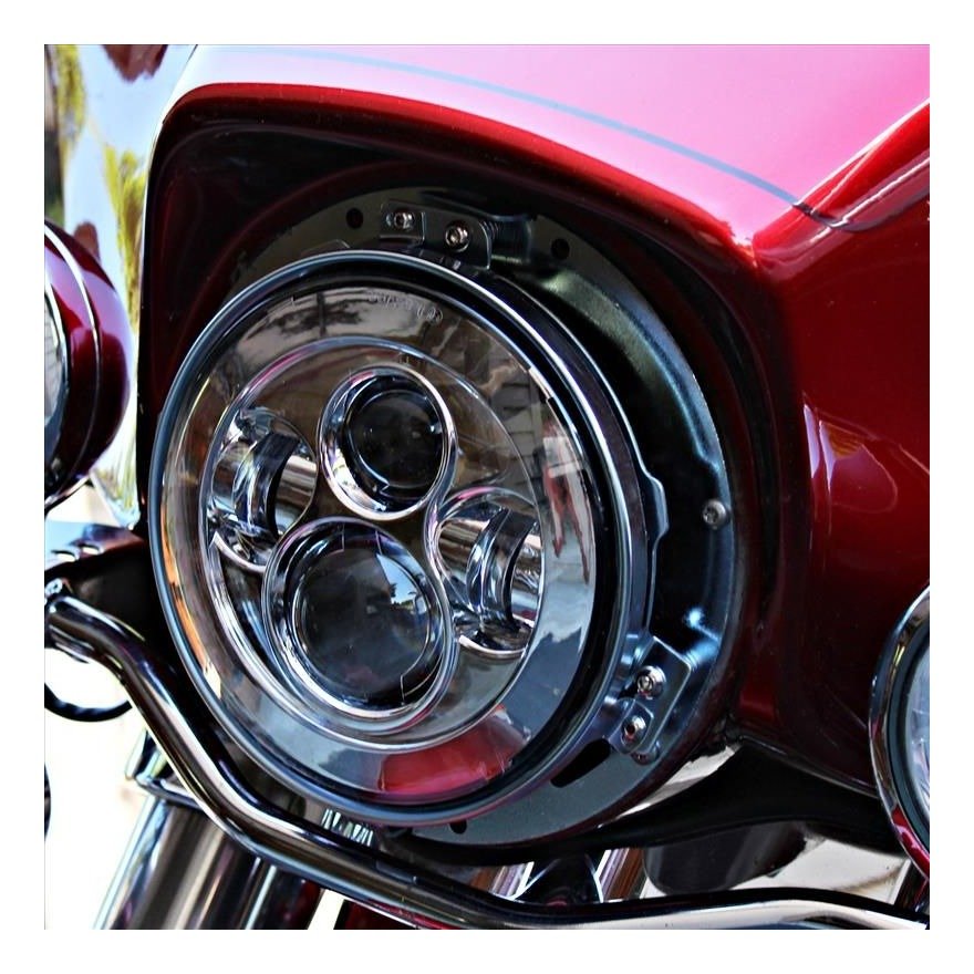 HogWorkz Mounting Bracket & Ring For 7" LED Headlights For Harley Touring 1994-2013 - Image 2