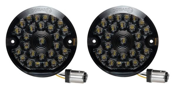 HogWorkz Pro Grid Front Turn Signals LEDs 1157 Base Flat Lens For Harley 1994-2022