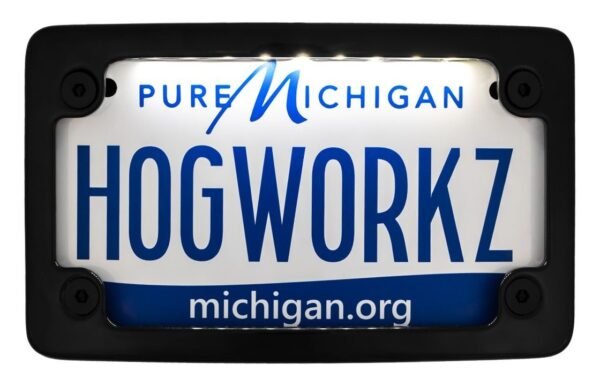 HogWorkz Universal LED Flush License Plate Mount For Harley