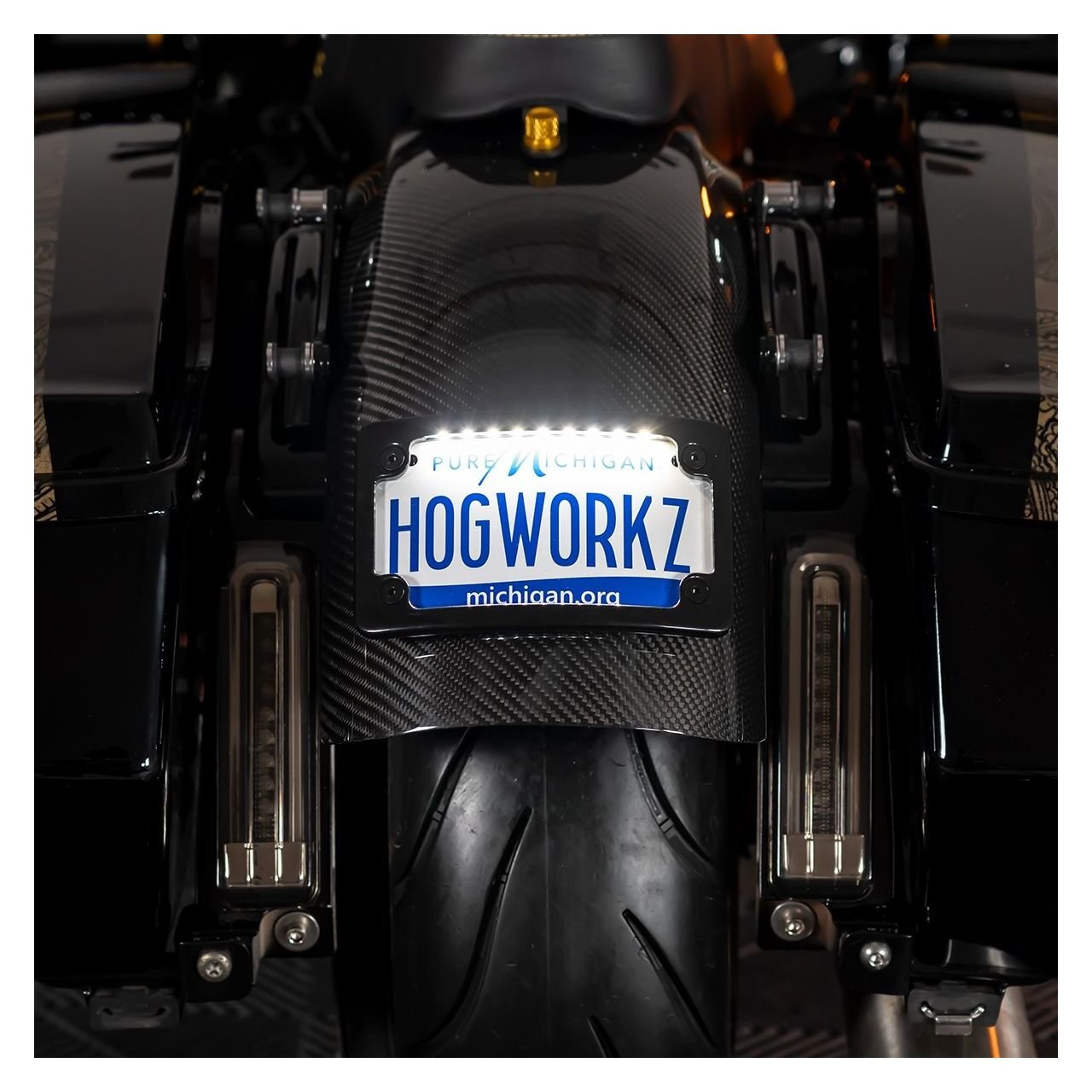 HogWorkz Universal LED Flush License Plate Mount For Harley - Image 8