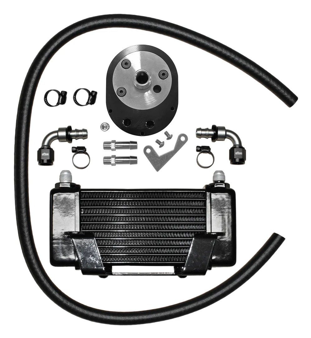 Jagg Oil Coolers 10-Row Low Mount Oil Cooler Kit For Harley