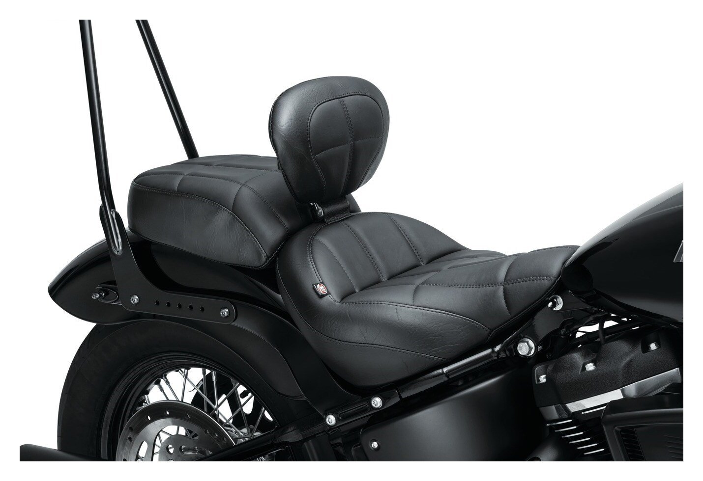 Mustang Standard Touring Cube Stitch Solo Seat For Harley Softail Street Bob 2018-2026 - Image 3