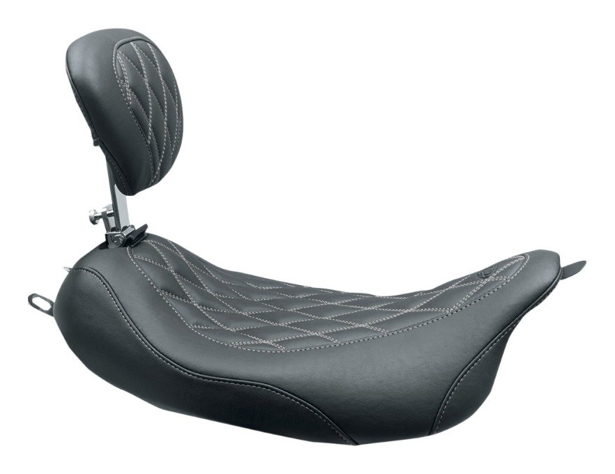 Mustang Wide Tripper Diamond Solo Seat For Harley - Image 7