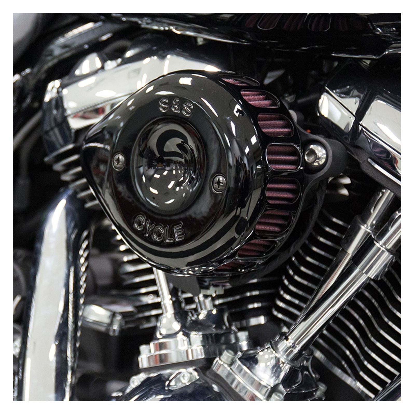 S&S Cycle Mini Teardrop Stealth Air Cleaner Kit For Harley - Image 8