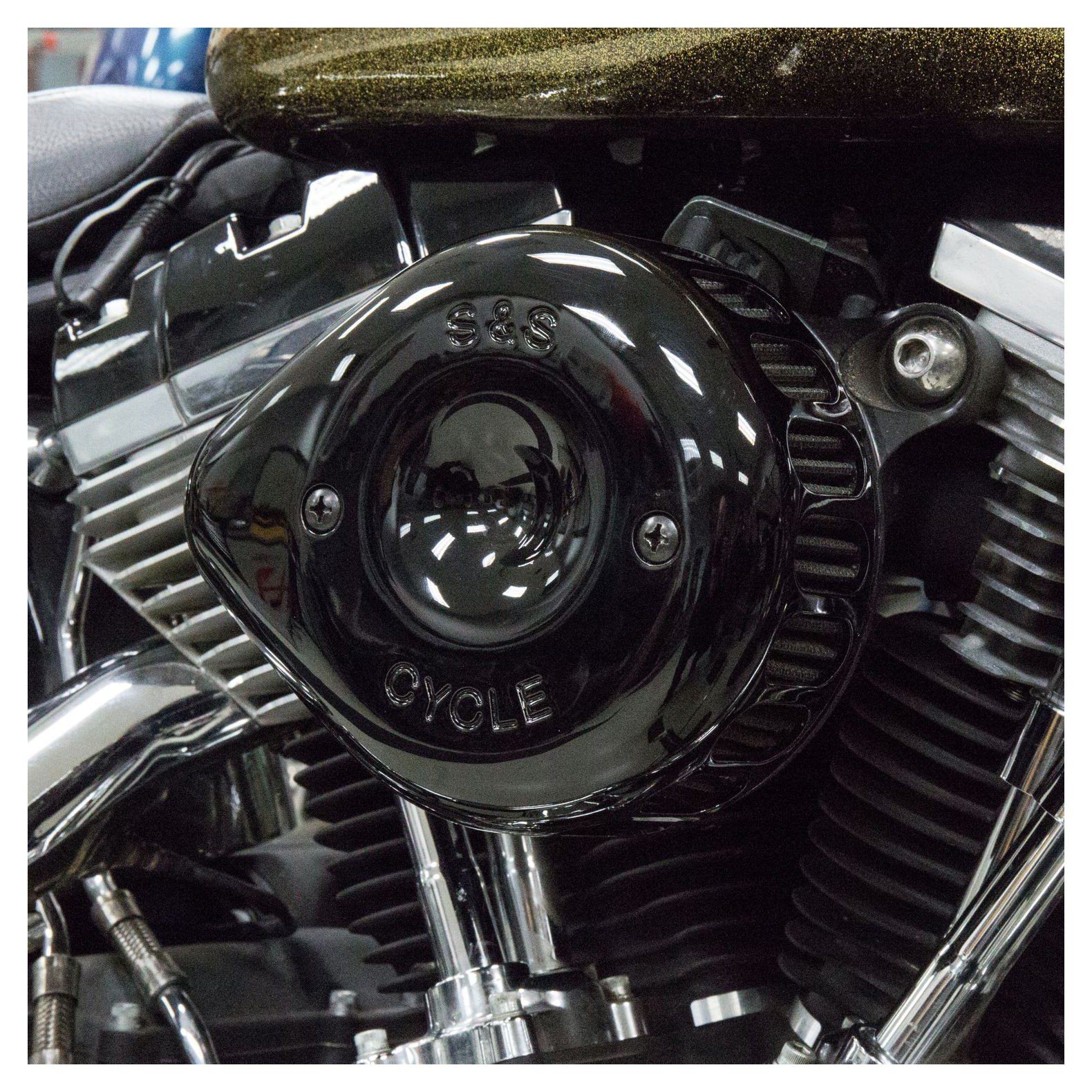S&S Cycle Mini Teardrop Stealth Air Cleaner Kit For Harley - Image 6