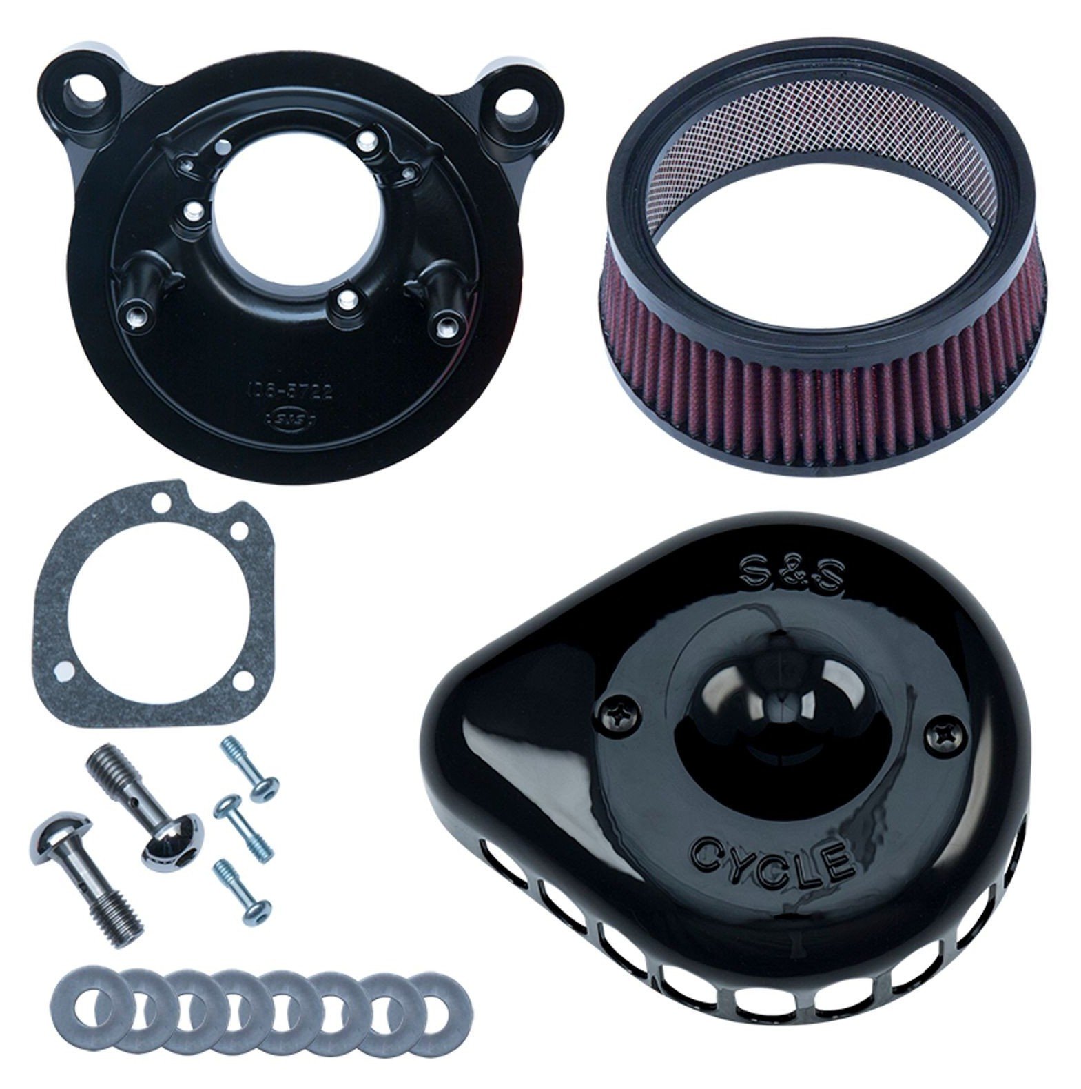 S&S Cycle Mini Teardrop Stealth Air Cleaner Kit For Harley - Image 4