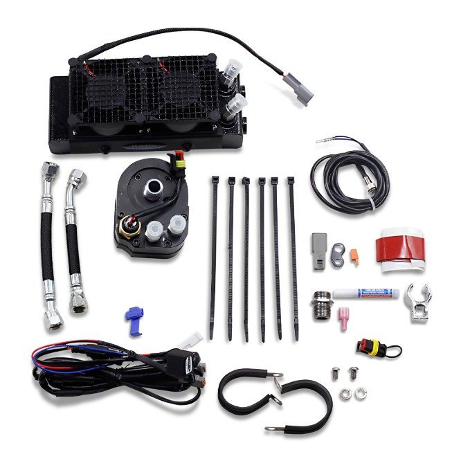 UltraCool Side Mount Naked Oil Cooler Kit For Harley 1984-2017