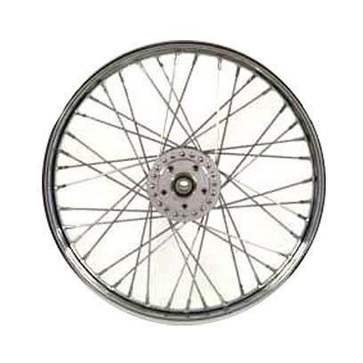 V-Twin Mfg. 40 Spoke Chrome Front Wheel, 21" X 2.15" Single Disc For Harley 1984-1999