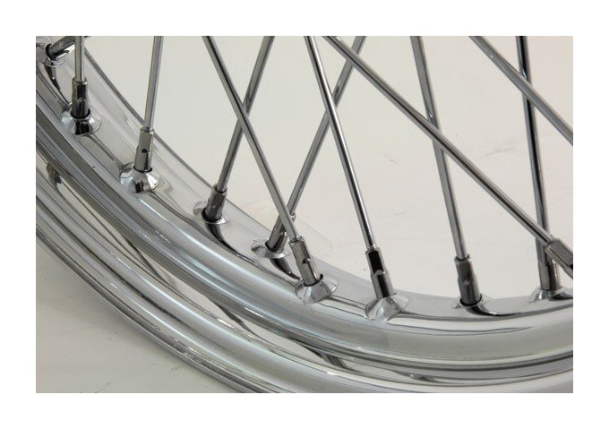 V-Twin Mfg. 40 Spoke Chrome Front Wheel For Harley Dyna Non-ABS 2008-2017 - Image 4