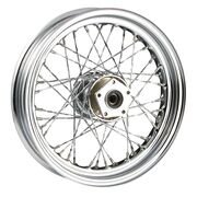 V-Twin Mfg. 40 Twisted Spoke Chrome Front Wheel, 16" X 3.00" For Harley FL Softail 1986-1999 - Image 2