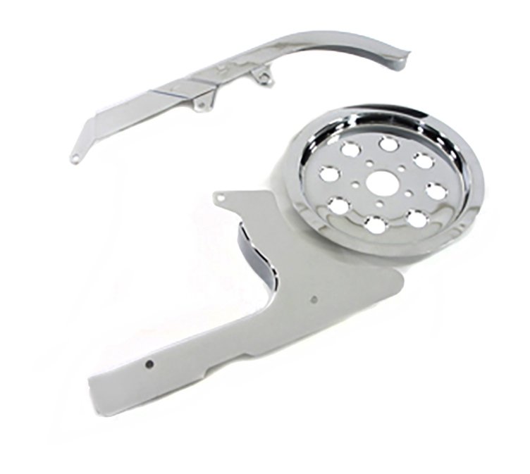 V-Twin Mfg. Chrome Belt Guard Kit For Harley Softail 1995-1999 - Image 2