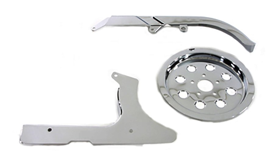V-Twin Mfg. Chrome Belt Guard Kit For Harley Softail 1995-1999