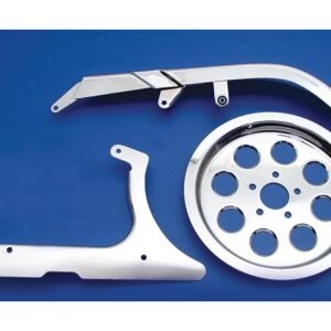 V-Twin Mfg. Chrome Belt Guard Kit For Harley Softail 2000-2006