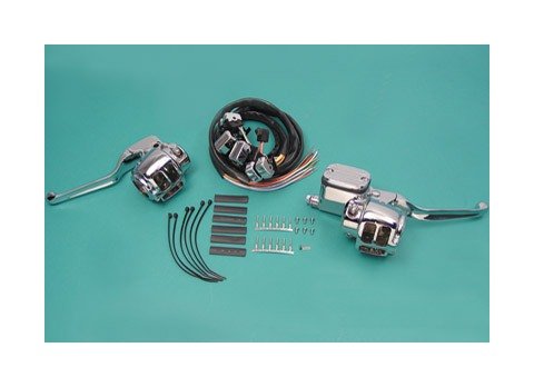 V-Twin Mfg. Handlebar Control Kit For Harley Single Disc 1996-2006 - Image 2