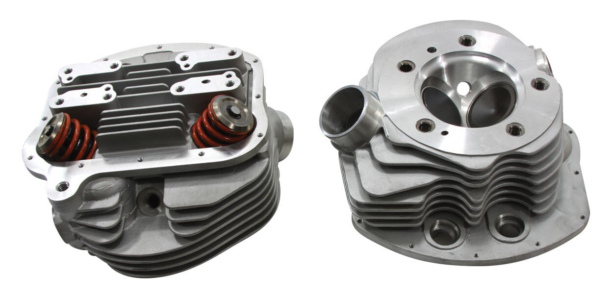 V-Twin Mfg. Panhead Cylinder Head Set With Valves For Harley FL 1955-1962 - Image 2