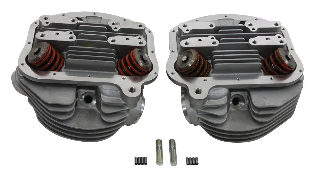 V-Twin Mfg. Panhead Cylinder Head Set With Valves For Harley FL 1955-1962