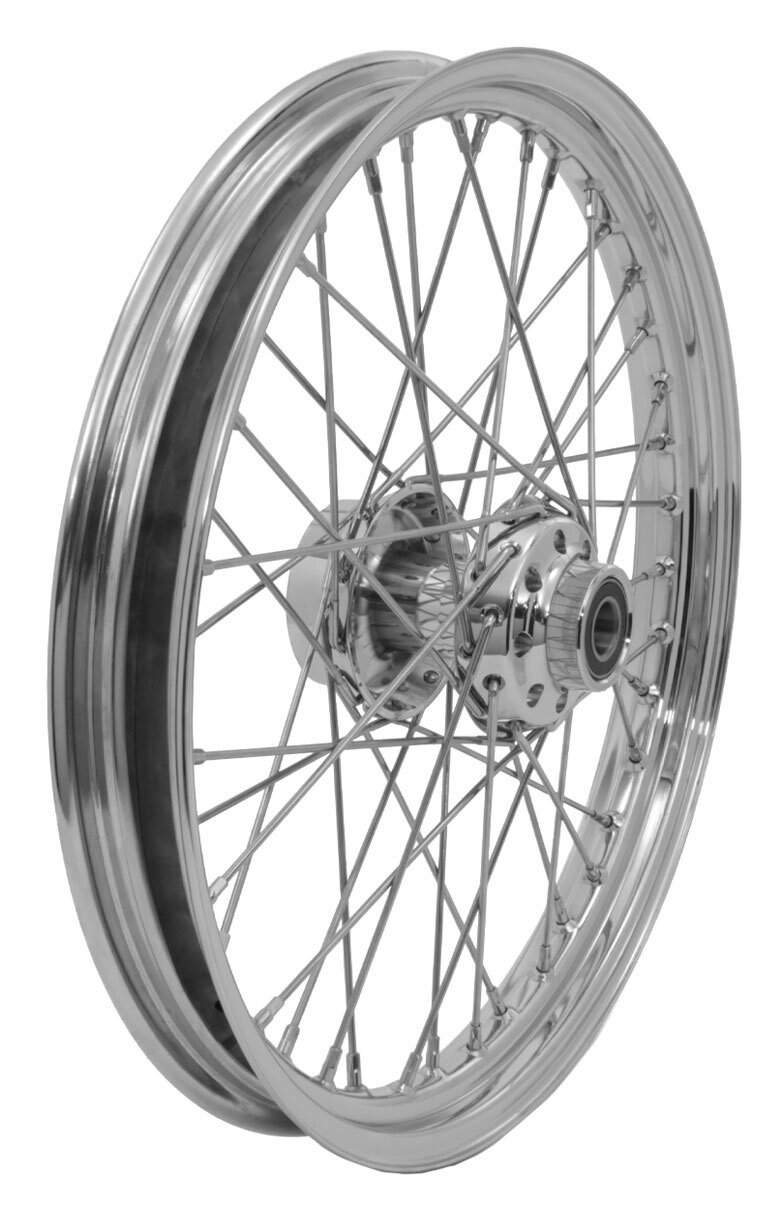 V-Twin Mfg. Replica 40 Spoke Chrome Front Wheel, 21" X 2.15" For Harley 2000-2006 - Image 2