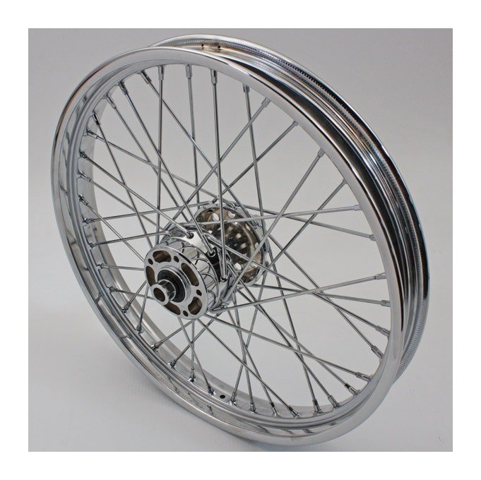 V-Twin Mfg. Replica 40-Spoke Chrome Front Wheel For Harley FXST / FXDWG 1996-1999 - Image 3