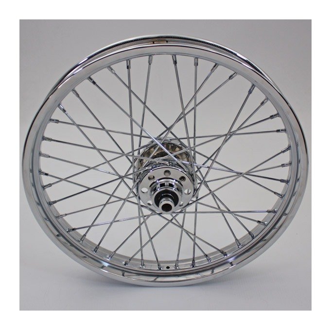 V-Twin Mfg. Replica 40-Spoke Chrome Front Wheel For Harley FXST / FXDWG 1996-1999