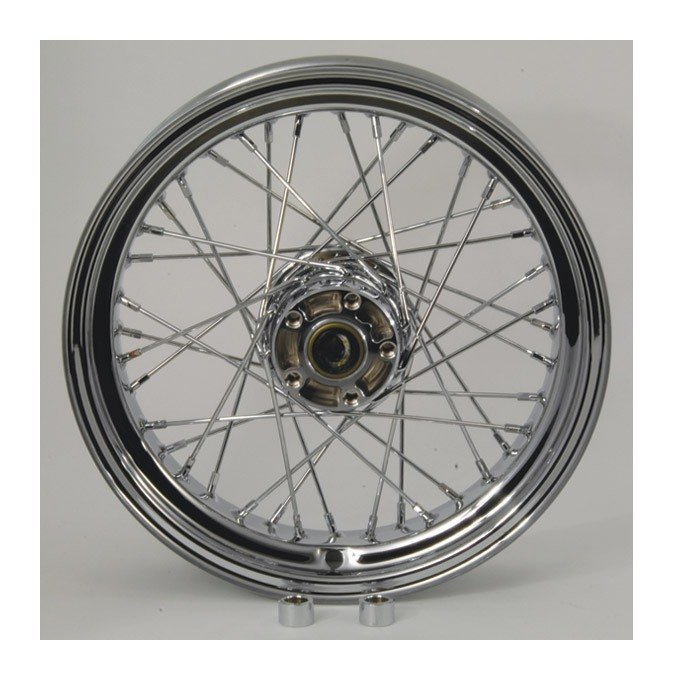 V-Twin Mfg. Replica 40 Spoke Chrome Rear Wheel For Harley 2000-2007 - Image 2