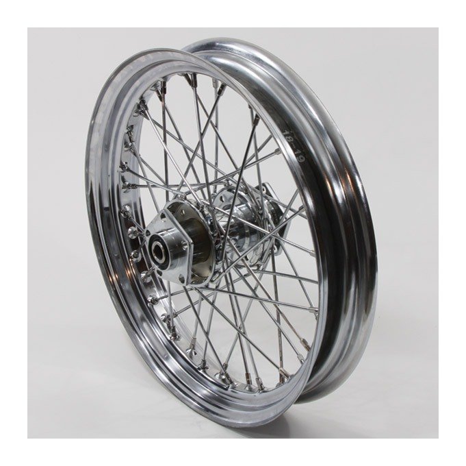 V-Twin Mfg. Replica 40 Spoke Chrome Rear Wheel For Harley 2000-2007 - Image 3