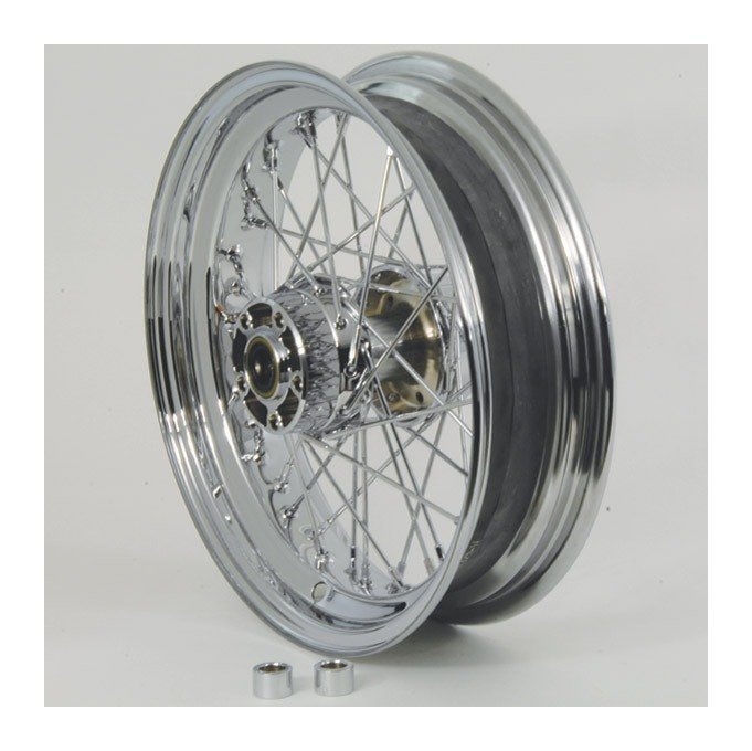 V-Twin Mfg. Replica 40 Spoke Chrome Rear Wheel For Harley 2000-2007 - Image 4