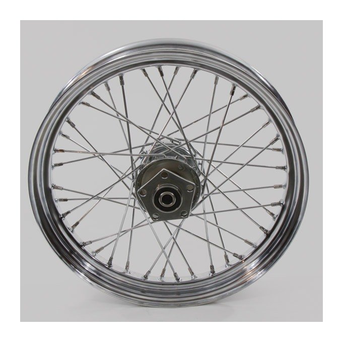 V-Twin Mfg. Replica 40 Spoke Chrome Rear Wheel For Harley 2000-2007 - Image 5
